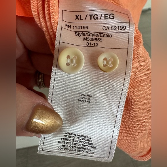 Men’s Quiksilver Long Sleeve Button-Down Linen Shirt XL - Picture 4 of 6